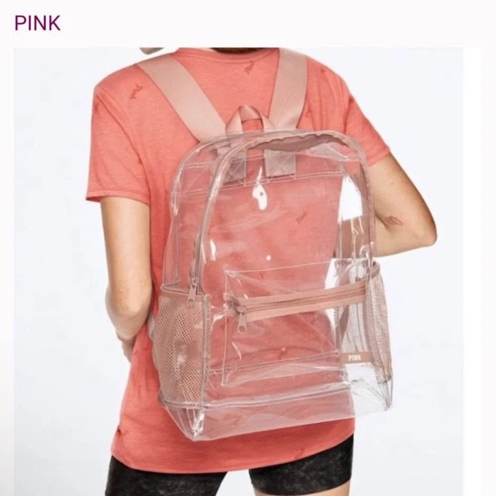 Pink/Victorias secret pink Transparent Backpack - Picture 1 of 2